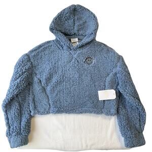 Rue21 Women Sweatshirt S Blue Good To Be Kind Embroidery Fleece Smiley Face Crop